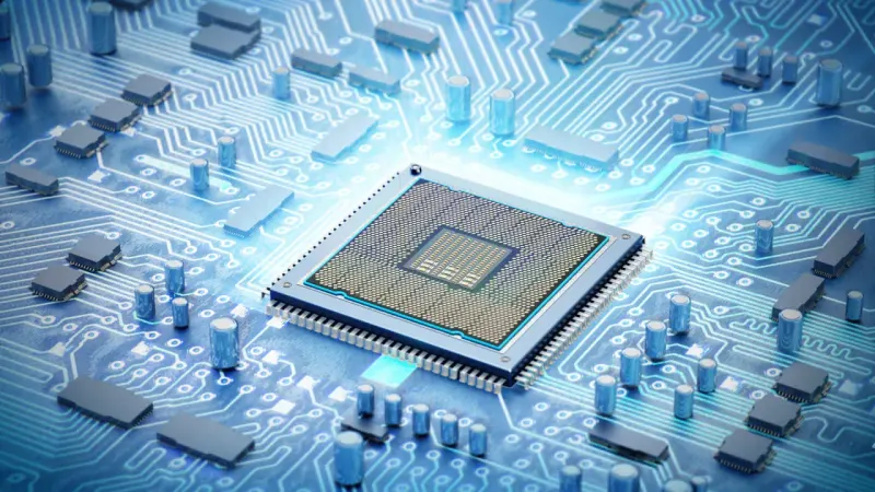 A silicon wafer shaped like a nearly empty battery symbolizes AI fatigue weighing on chip stocks.