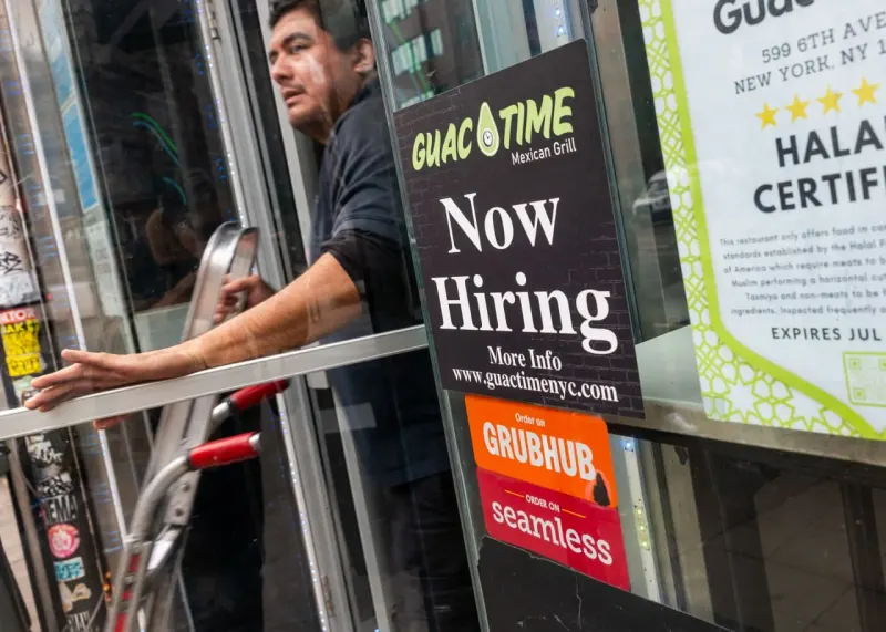 Editorial illustration for: August jobs report could show a summer hiring slump. Haitian refugees are a wild card.