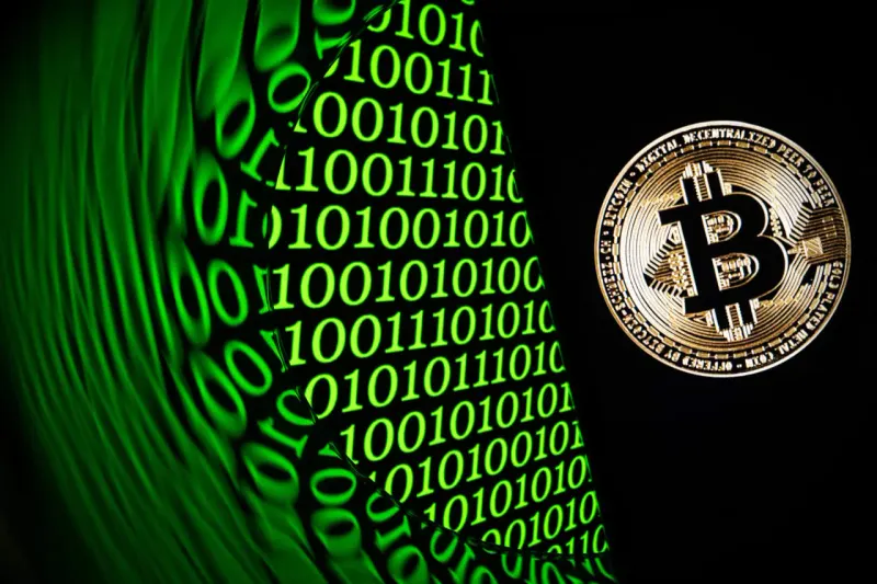 A golden digital coin rises on an expanding network, symbolizing adoption-driven bitcoin valuation.