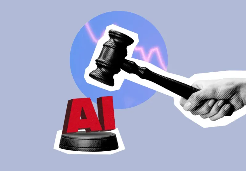 A Treasury shield deflects shattered chips, symbolizing safety from AI-related stock and credit market stress.