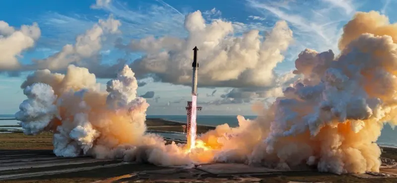 A rocket forms the needle of an outsized valuation gauge, symbolizing SpaceX’s ambitious long-term valuation scenario.