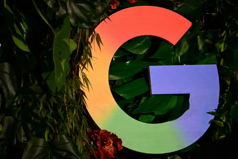 A neural vine strengthens a giant magnifying glass, symbolizing AI-driven growth in Google search.