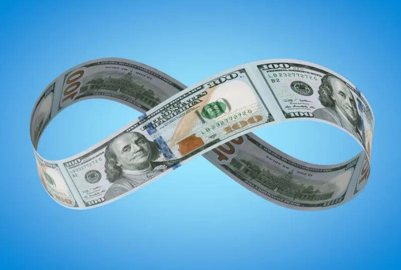 An open book powers a wheel releasing steady coins, symbolizing retirement income without an annuity.