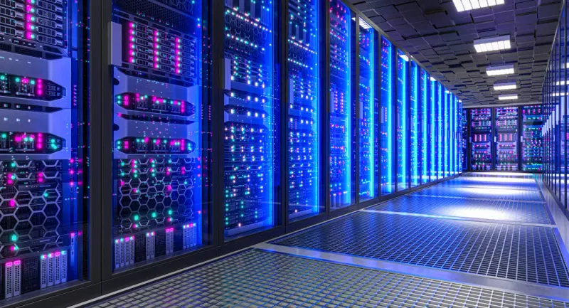A silicon castle rests on warped mirrors, symbolizing distorted assumptions about AI data centers.