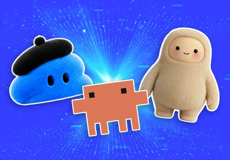 A fuzzy animal-shaped key unlocks a metallic circuit lock, symbolizing mascots easing AI skepticism.