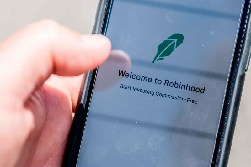 Editorial illustration for: Morgan Stanley sees a 43% surge for Robinhood — without help from crypto