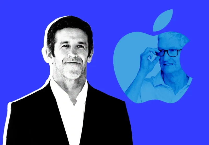 Editorial illustration for: New Apple CEO John Ternus’s first big challenge: Leading when his old boss is still in the buildi