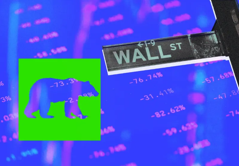 A gleaming market peak rests on a cracked red foundation, reflecting a strong index above widespread stock weakness.