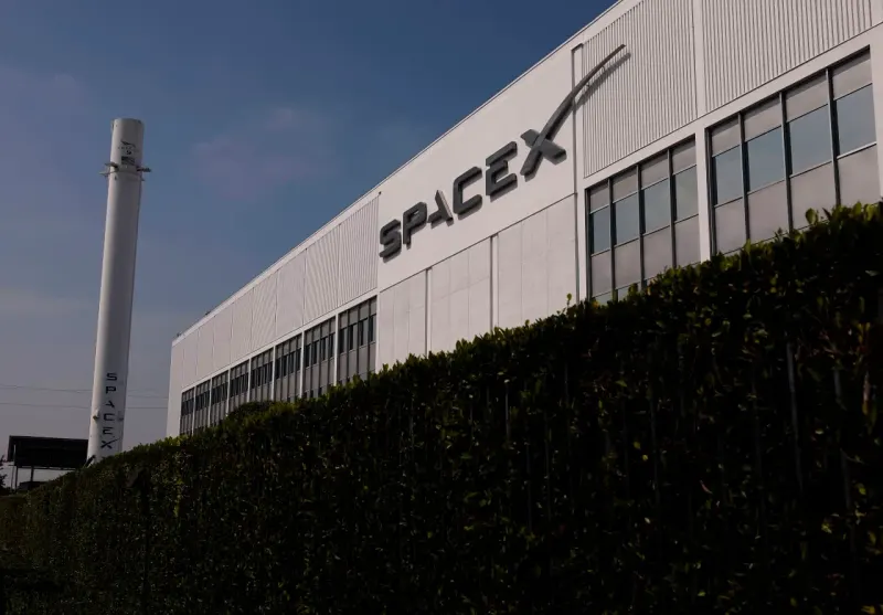 A stock-chart rocket lifts two technology chips as turbulent exhaust symbolizes volatile gains.