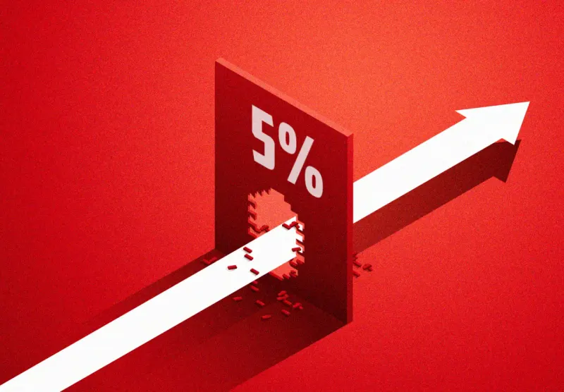 Editorial illustration for: The 10-year Treasury yield is breaking out and 5% could be just the beginning. Here’s why that ma