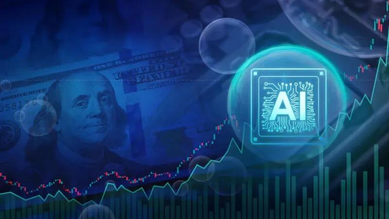Editorial illustration for: There’s a disconnect between AI valuations and revenue-growth forecasts, observes this investor